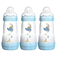 Los mejores  - MAM - Biberón (autoesterilizante- anticólico- 260 ml- 3 unidades) multicolor azul